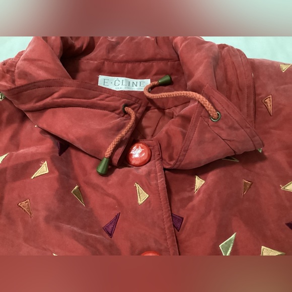 vintage Red silk jacket - Picture 5 of 9